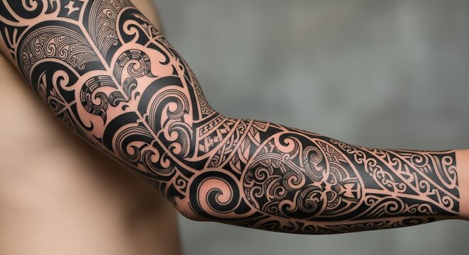 Blackwork ornamental tattoo