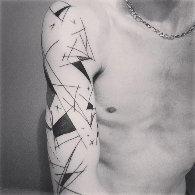 Geometric line tattoo